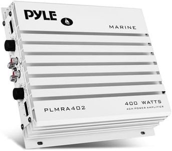 Pyle Hydra Marine Amplifier - Upgraded Elite Series 400 Watt 4 Channel Audio Amplifier - Waterproof, Dual MOSFET Power Supply, GAIN Level Controls, RCA Stereo Input & LED Indicator - PLMRA402