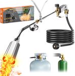WELLUCK Propane Torch Weed Burner, Weed Torch 340,000 BTU Flame Weeder with QCC 11.5FT Hose, Heavy Duty Blow Torch with Self Igniter, Flamethrower for Weeding, Barbecue, Asphalt, Snow Melting