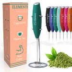 Elementi Electric Milk Frother Handheld, Matcha Whisk, Milk frother for Coffee Frother Electric Handheld Drink Mixer, Electric Mini Whisk Small Hand Mixer (Emerald)