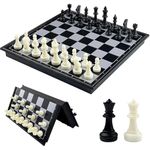 Storio Magnetic Chessboard Game Set with Folding Travel Friendly Portable Storage Case Chess Board Set with 2 Players Toys for Kids and Adults