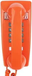 Sangyn Retro Wall Phones for Landline with Loud Mechanical Ringing Vintage Wall Mount Phone with Volume Adjustable Old Fashioned Corded Telephone for Kitchen Home School Hotel Office, Orange