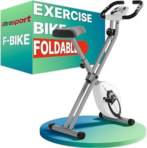 Ultrasport F-Bike Folding Exercise Bike 286 lbs Capacity, Extra Silent with Relax Foam Seat I Exercise Bikes for Home Use, Exercise Bike Foldable, Indoor Bike (white-silver)