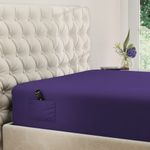 DREAMCARE Fitted Sheet Queen - Deep Pocket up to 15in - Queen Bed Sheet - Hotel Luxury Queen Bedding - Ultra Soft Brushed Microfiber - Shrink & Fade Resistant - (Queen, Purple)