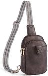 BOSTANTEN Small Sling Bag Crossbody Bags for Women Trendy Crossbody Purse Leather Chest Bag, Coffee Brown