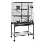 LITTLE FRIENDS Triple Metal Rat Chinchilla Ferret Cage on Stand,Black