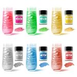 Edible Glitter for Drinks- 6 Colours Edible Glitter with 4 Colours Gel Food Colouring for Cake Decorations, Edible Lustre Dust for Cocktails, Fondant, Cake, Chocolate, Drink Shimmer -3 g, Vegan