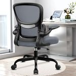 Razzor Office Chair, Ergonomic Desk Chair with Lumbar Support and Adjustable Armrests, Breathable Mesh Mid Back Computer Chair, Reclining Task Chair for Home Office, RZ2202-Dark Gray