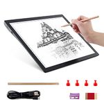 KOBAIBAN Tracing Light Box, Light Pad for Diamond Painting Portable Battery Powered Light Board, 5 Levels Dimmable Brightness Rechargeable Wireless A4 Light Box for Drawing Artists Sketching