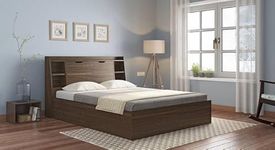 Royal Interiors Sandon Engineered Wooden Single Size Bed with Box Storage | Hydraulic and Headboard Storage for Bedroom | Palang for Living Room | Double Bed Cot with Box Storage with Mattress