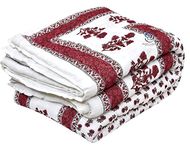 AUROSTYLE 400 GSM Light Weight Rajasthani Traditional Jaipuri Hand Block Print Summer and Winter Cotton Double Bed Quilt Razai [Double Bed 90 x 105 Inch] (Design 7)