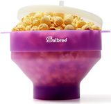 The Original Salbree Microwave Popcorn Popper, Silicone Popcorn Maker, Collapsible Microwavable Bowl - Hot Air Popper - No Oil Required - The Most Colors Available (Clear Purple)