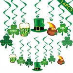 Mondiafy St Patricks Day Decorations, 14 Pcs DIY Hard Cardboard Hanging St Patricks Day Garland for Home, Party, Bar