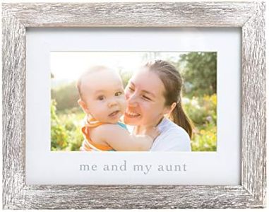 Pearhead Me and My Aunt Photo Frame, Niece or Nephew Family Picture Frame, Gift For Sister or Siblings, Godmother Gift, Baby Keepsake Picture Frame, Nursery Decor, Distressed Gray