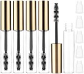 Telooco Empty Mascara Tube and Eyelash Wand 10ml Eyelash Cream Clear Container Bottle Refillable Glass Mascara Tubes Empty for Castor Oil with Inner Plug Avoid Leaking(Gold)