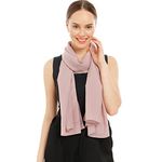 Shawl Factory Heidi Chiffon Scarf - Ladies Scarf Lightweight Shawls and Wraps - Womens Scarves - Gifts for Her - Ladies Scarves for Wedding, Bridal, Party and Everyday, 180cm x 70cm — Soft Pink