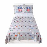 FOCO NFL Ultimate Fan Repeating All Team Logo Bedding Set - 2 Sheets 2 Pillow Cases - Full or Twin- Officially Licensed (NFL - Team Color, Twin)