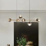 Harold Electricals Modern 6 Lights Previcacious Dining Chandelier |Ceiling Glass Pendant Lamps for Living Room Kitchen Island Café Restaurant Bar - Bulb Included