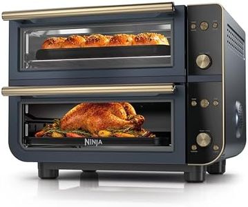 Ninja Double Oven Pro Smart XL Countertop Oven & Air Fryer | 30.2 Qt Capacity | 12-in-1 with Smart Finish & DualZone Tech to Cook 2 Meals at Once | Fits up to 4.5lb Chicken | Cyberspace | DCT801BL
