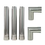 SoloWilder Wood Stove Pipe 2.36"" Extend Stainless Steel 90 Degree Chimney Flue Set for Vent Smoke & Exhaust