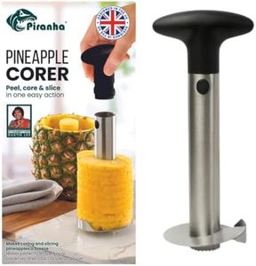 Premium Stainless Steel Pineapple Corer and Slicer - All-in-One Pineapple Cutter, Slicer, and Corer - Easy Grip, Detachable Handle for Quick Core Removal & Perfect Rings - Durable Kitchen Gadget
