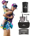 Piggyback SCOUT Toddler Carrier Backpack Deluxe - 6 Piece Set: Hip Belt, Carry Bag, Side Pocket, Mud Flap, Water Bottle & Selfie Stick Holders - For Ages 2-4 (Under 50 lbs) - Hiking & Travel