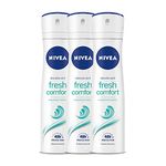 NIVEA Unisex Fresh Comfort Deodorant Spray For , 150 Ml (Pack Of 3)