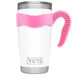 ALIENSX Tumbler Handle for YETI Rambler Cup, Anti Slip Travel Mug Grip Cup Holder for Stainless Steel Tumblers, Yeti, Ozark Trail, Rtic,Sic and More Tumbler Mugs BPA Free (PINK, 20OZ)