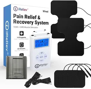 TENS Unit and EMS Muscle Stimulator Combination for Pain Relief, Arthrits and Muscle Recovery - Treats Tired and Sore Muscles in Your Shoulders, Back, Ab's, Legs, Knee's and More