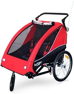 PAPILIOSHOP B-FOX Rimorchio bicicletta o passeggino per trasporto di 1 2 bambini (Rosso)