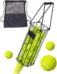 Tennis Ball Hopper, Tennis Balls Basket, Portable Pickleball Collector with Mesh Carry Bag - Large Capacity Carrier Picker Upper Caddy