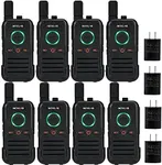 Retevis RB45 Walkie Talkies 8 Pack,Rechargeable Long Range Two Way Radio,Dual PTT,Indicator,Loud Sound,Mini,Wearable Small Walkie Talkie for Seniors Adults Elderly Healthcare Hospital Nursing Home