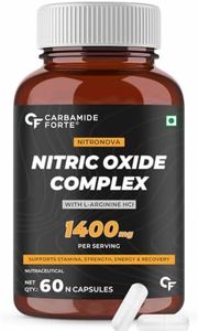 Carbamide Forte Nitric Oxide Supplement 1400mg with L-Arginine HCL, AAKG, L Citrulline Malate, Beet Root Extract & Caffeine 60 Veg Capsules