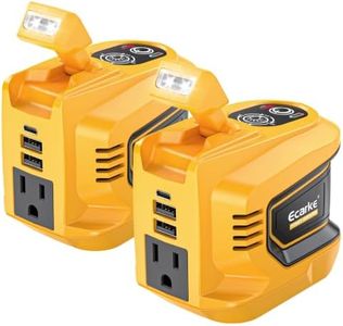 200W Portable Power Inverter Compatible with Dewalt 20V,Ecarke Real 200W Outdoor Generato Battery Converter with 2 USB&LED&AC Battery Powered Outlet (2PC Compatible with DeWalt 20V)