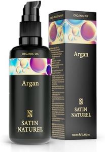 Olio di Argan 100ml - 100% Puro e Vegano - Olio Capelli - Ricco di Vitamina E - Maschera capelli Ristrutturante Capelli danneggiati - Uso con Termoprotettore capelli - Spremuto a Freddo Satin Naturel