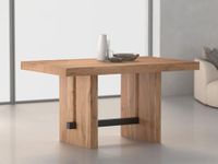 INMARWAR Wooden Big Dninig Table Only with Powder Coated Metal Legs Support, Capacity: 4 to 6 Person, Length 56 Inch & Approx Weight 54 Kg, Solid Acacia Wood, Natural