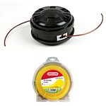 Oregon Universal Trimmer Head and 2.4 mm x 88 m Yellow Line Spool, Lightning Load Pro Tap and Go Bump Fit Head, Fits Most Straight Shaft Strimmers Up to 33cc