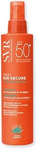SVR - Sun Secure Spray SPF50+ - Soin solaire haute protection – Protège contre UVA, UVB, lumière visible & infrarouge – Pour toute la famille – Niacinamide, Vitamine E – 200 ml