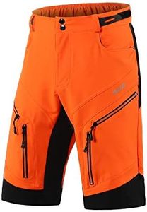 ARSUXEO Men's Loose Fit Cycling Shorts Mountain Bike Shorts Water Ressistant 1903 Orange Size Small