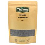 Organic Poppy Seeds - Nutritious & Flavorful Seeds - No Additives, No Preservatives - Raw, Vegan, Non-GMO - Great for Baking, Cooking, and Sprinkling - Thames Organic 1 kg