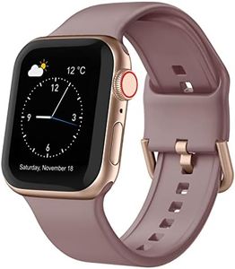 Sport Band Compatible with Apple Watch Bands 42mm 41mm 40mm 38mm, Soft Silicone Wristbands Strap with Classic Clasp for iWatch Series 10 9 SE 8 7 6 5 4 3 2 1 for Women Men, Smoke Violet