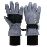 Jan & Jul Toasty-Dry Waterproof Snow Gloves for Boys and Girls (Heather Grey, Size L: 6-8Y)