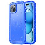 SPORTLINK for iPhone 15 Case Waterproof - Shockproof Heavy Duty Front and Back Cover [Built in Screen/Camera Protector] 360 Full Body Protective [Dustproof][IP68 Underwater] Military Bumper-6.1" Blue