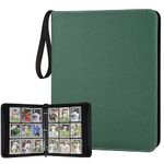 GERMUN 9 Pocket Card Binder, Premium Zip Trading Card Binder, 720 Double Sided Pocket PU Card Collection Binder, Collector Card Album, Card Folder for MTG, TCG, Sports Cards, Game Cards (Dark Green 1)