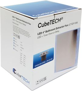 CubeTech 4-Inch LED Bathroom Exhaust Fan – Quiet Ventilation
