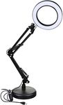 POPETPOP Magnifying Desk Lamp 8X Magnifier Light LED Magnifying Lamp with Base Stand Magnifying Glass with Bright LED Light for Reading Sewing