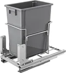 YITAHOME 37 Quart Pull-Out Trash Can Recycling Bin for 14" W x 24.8" D x 25" H Minimum Cabinets, Sliding Under Mount Kitchen Waste Garbage Container with Soft-Close Slides, Gray