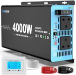 FLAMEZUM 4000w Pure Sine Wave Power Inverter DC 12V to AC 240V Voltage Converter with 2 AC Outlets,3.1A USB-A,30W USB-C Port,LCD Remote Control,for Motorhomes,Trucks,Boats,Camping,emergency supply