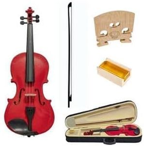 Belear Full-Size 4/4 Classical Modern Red Violin with Bow, Rosin, and Case