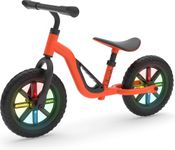 Chillafish Charlie Glow balance bike - Orange | Kids cycle with Light-up wheels | Carry handle | Adjustable Seat and Handlebar | Puncture-proof 10-inch Wheels | Toddlers 18-48 months