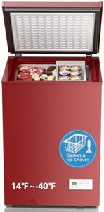 Antarctic Star Chest Freezer 3.2 Cubic Feet, Low-Temperature Freezer, Red